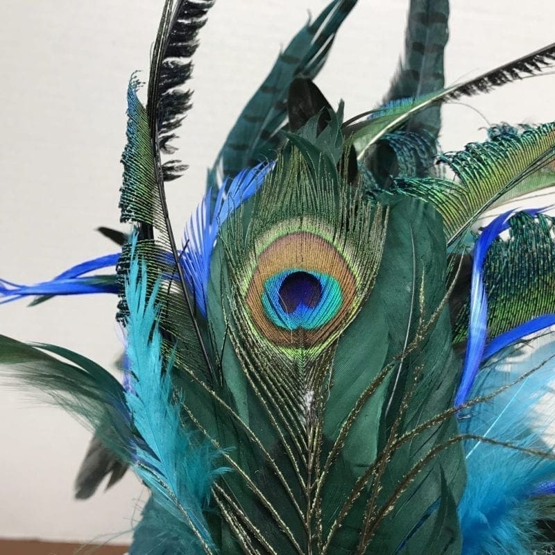 teal and blue Peacock fascinator. Fascinated by Hats.