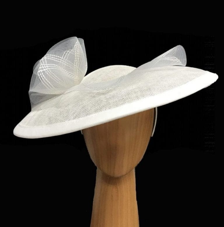 large white saucer fascinator. Samantha: Fascinated by Hats