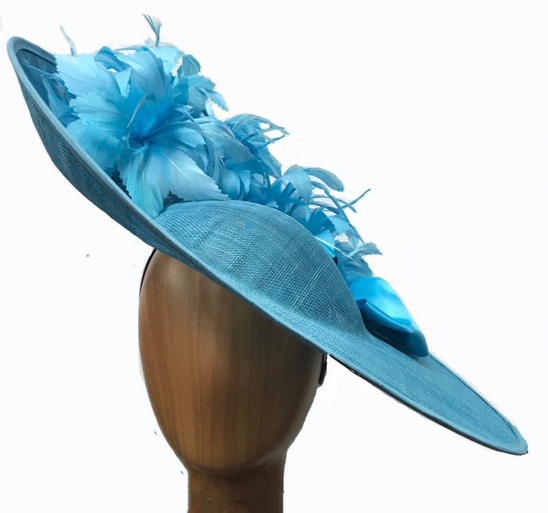 XL light blue fascinator. Lynda - Fascinated by Hats