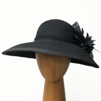 black metallic thread hat