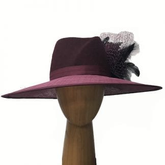 Wine wool crown hat