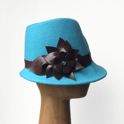 turquoise wool cloche