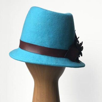 turquoise wool cloche hat