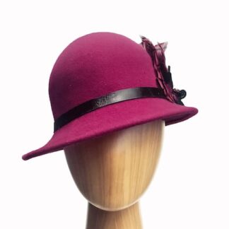 raspberry pink cloche hat