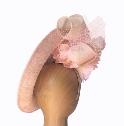 couture blush pink fascinator