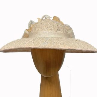 Large Peach Ivory hat
