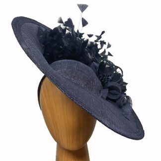 Navy feathered Fascinator