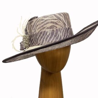 ivory tiger stripe dress hat