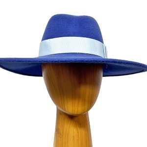 Britta blue wool fedora hat