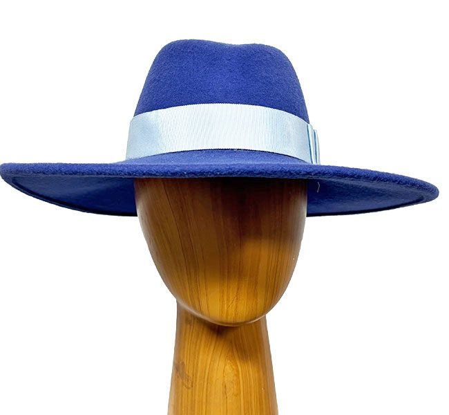 Britta blue wool fedora hat