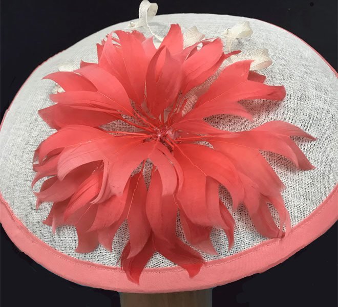 peach ivory saucer fascinator