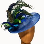 Royal blue multi feathers fascinator