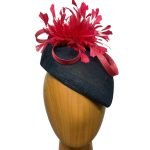 navy rose asymmetric fascinator