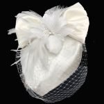 white satin bridal fascinator