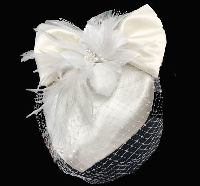 white satin bridal fascinator