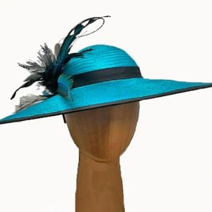 turquoise-feathered-fascinator-hat