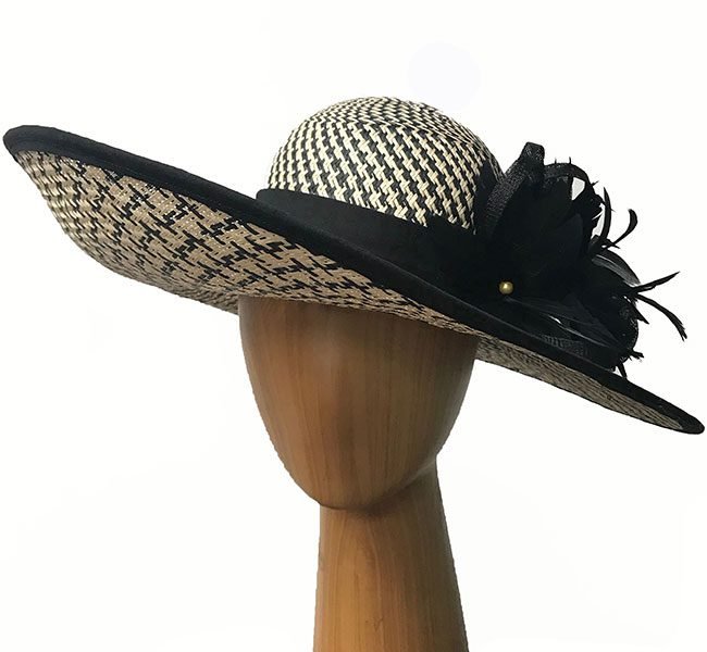 Black ivory plaid hat