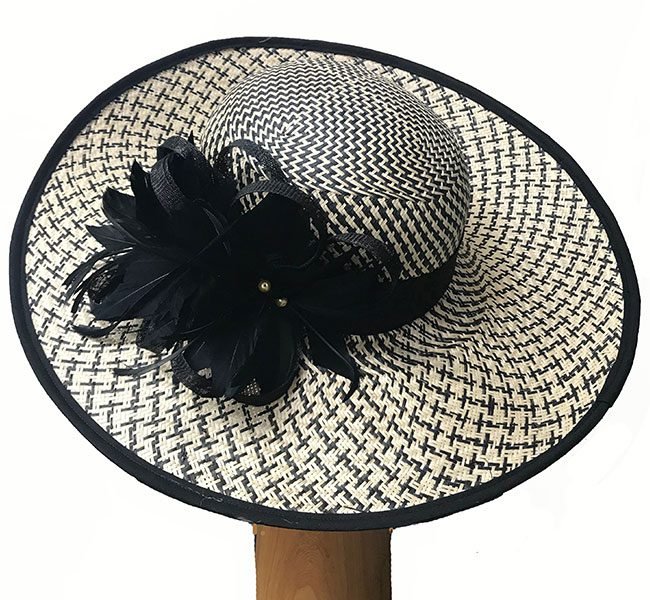 Black ivory plaid hat