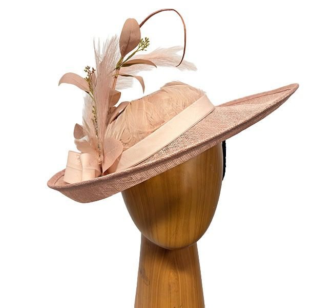 blush feathers petal fascinator