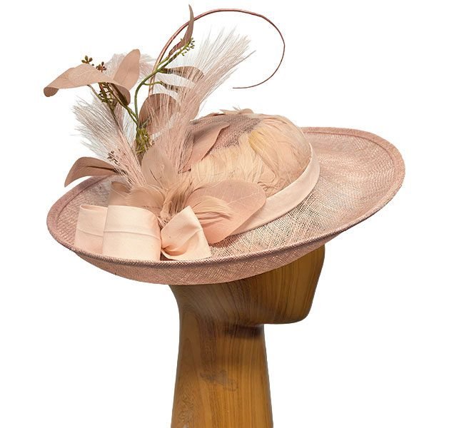 blush feathers petal fascinator