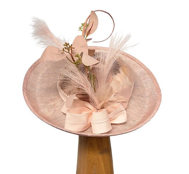 blush feathers petal fascinator