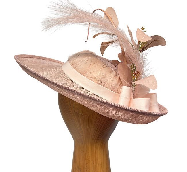 blush feathers petal fascinator