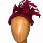 Maroon wool headband fascinator