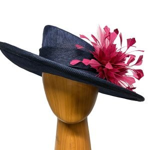 Navy-raspberry-feathers-hat