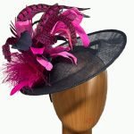 Tilly navy fuchsia feathers fascinator