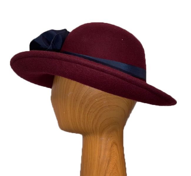 Burgundy-wool-retro-hat