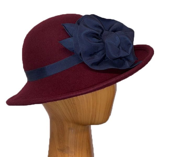 Burgundy-wool-retro-hat
