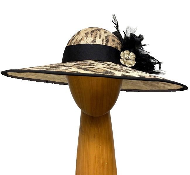 animal-print-feathered-hat