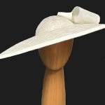 XL ivory embroidered fascinator