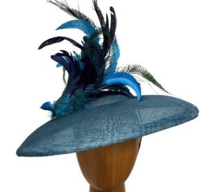 Arial teal peacock