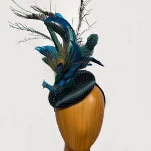 emerald peacock feathered fascinator