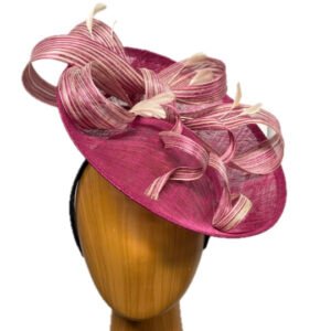 raspberry ivory swirl fascinator