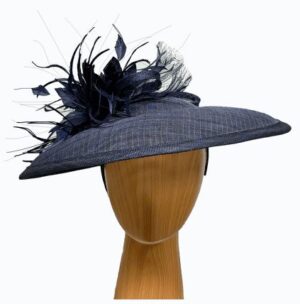 Ruby navy feather flower