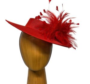 Sahara red feathers boater