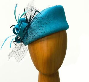 Leanora Turquoise Wool Pillbox