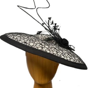 Black white textured fascinator