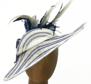 Claire ivory navy stripe
