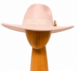 Light pink will fedora hat