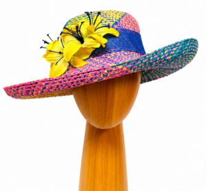 multi colored straw hat