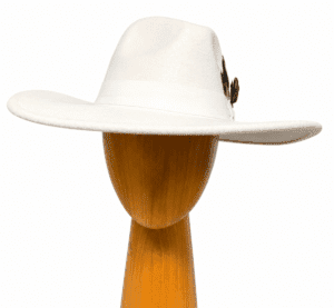 rhonda white fedora wool hat